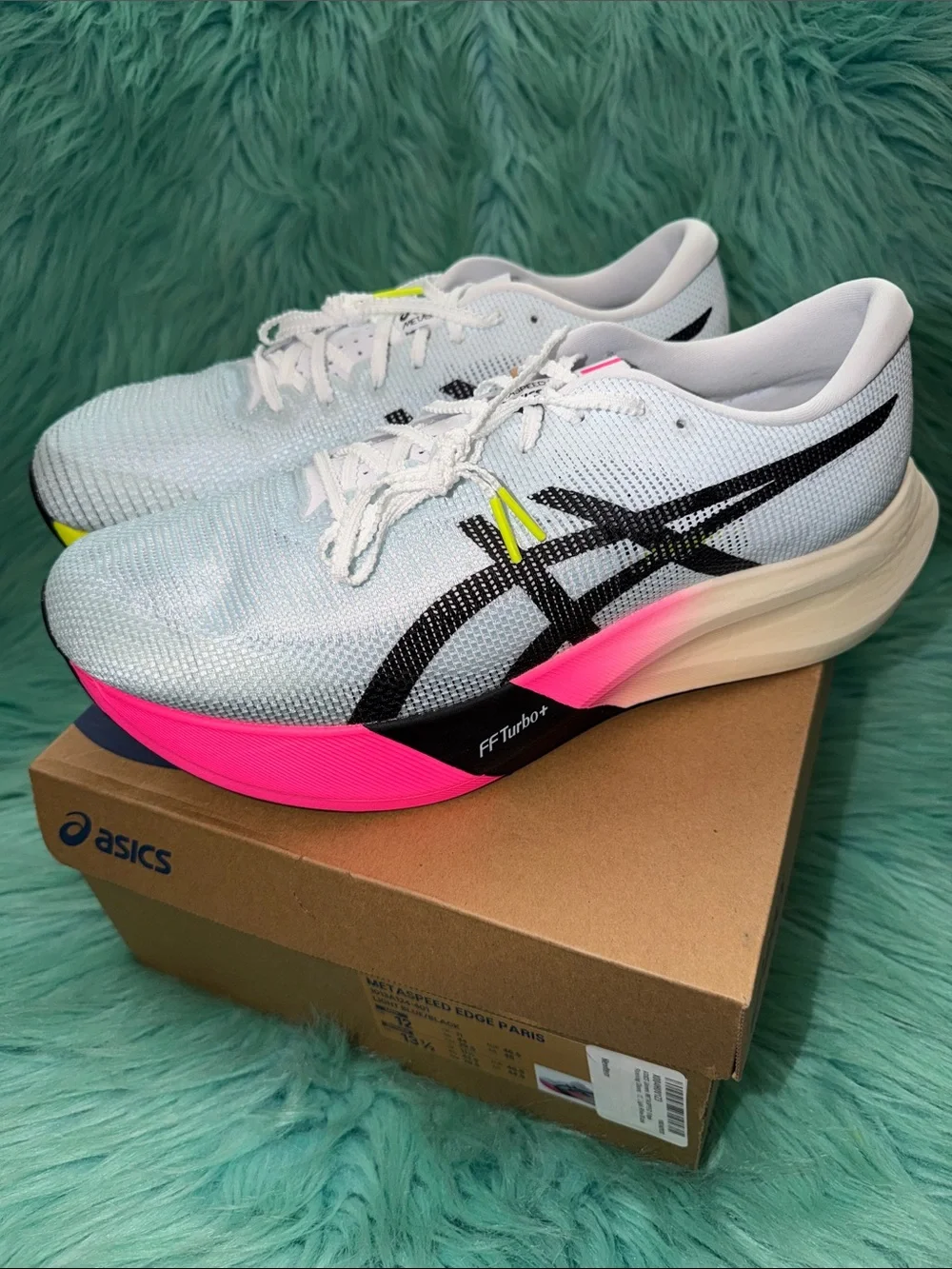 NIB ASICS Metaspeed Edge Paris Light Blue/Black Men’s 12/ Women’s 13.5